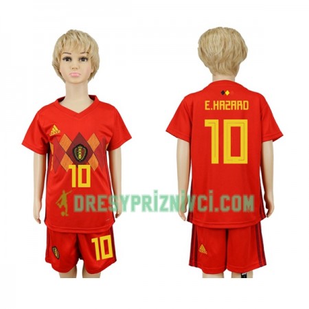 Fotbalový Komplet Belgie Hazard 10 Dětské Domácí MS 2018 Krátký Rukáv (+ trenýrky)